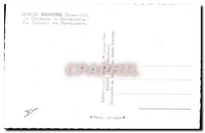 Chartres (Eure-et-Loir) — Katedra, deambulatoire — Éditions La Cigogne, Rouen — Rewers