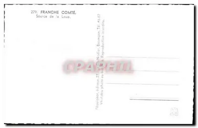 Fonte da Loue — Franche-Comté — editor Péquignot, n° 279 — Verso