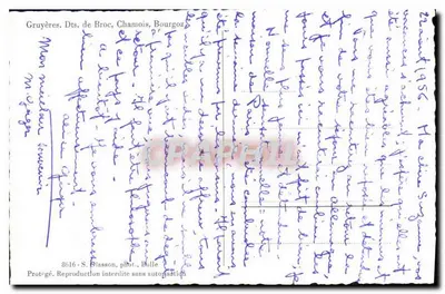 Gruyères, Dts. de Broc, Chamois, Bourgoz — S. Glasson, fot., Bulle, n° 8616 — Verso