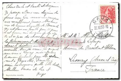 Jezioro Leman — widok z wzgórza — Fot. Ed. Pari, Lausanne — Rewers