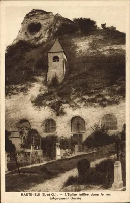 Haute-Isle (S.-et-O.) — A Igreja cortada na rocha (Monument classificado)