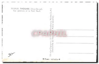 Thouars — Vista geral e o Ponte Novo — La Cigogne — Verso
