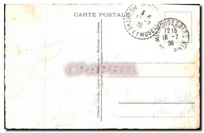 Mulhouse — Hôtel de Ville — widok budynku z centralnym schodami — Librairie Unidou, Mulhouse (Imprimeur) — Rewers