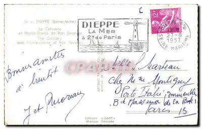 Kościół i kalwaryjny krzyż w Dieppe — Morze — Éditions Gaby — Rewers