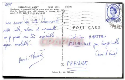 Sherborne Abbey — Dorset — Couverture Culture Publ. Inc. n° P42501 — Verso