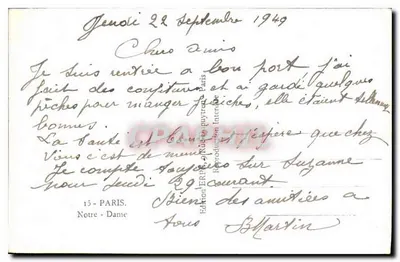 Nossa Senhora de Paris — vista da fachada e do campanário — Edição Paris, n°15 — Verso
