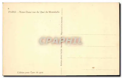 Notre-Dame w Paryżu — widok z nabrzeża Montebello — Wydawnictwo Art YVON — Rewers