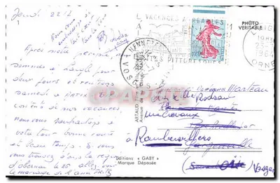 Laigle — Panorama Seuèdes, Kościół św. Martyna, Ogrody Pałacu, Plac Boislandry, Hotel P.T.T. — Wydawnictwo Gaby — Rewers