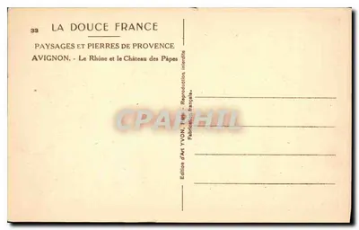 Avignon — Rhône i Zamek Papieski — Wydawnictwo Art YVON — Rewers