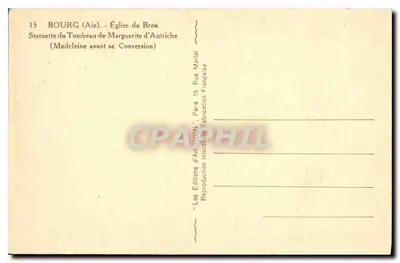 Bourg (Ain) — Igreja de Brou — Estátua do Túmulo de Marguerite d'Autrèche (Madeleine antes de sua Conversão) — Verso
