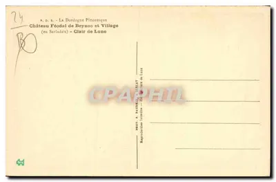 Castelo feudal de Beynac e aldeia — Lua cheia — P.D.S. A Dordogne Pitoresca — Verso