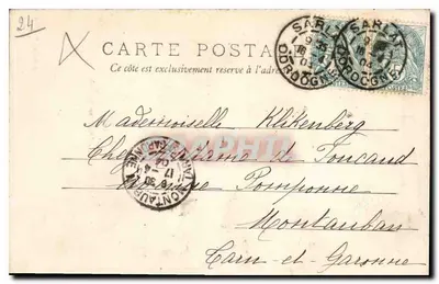 Bilhete postal antigo Beynac en Sarladais visto do Peck — Verso