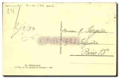 La Tour e os Jardins de Vésone — Périgueux — Edição Ed. Périgueux — Verso