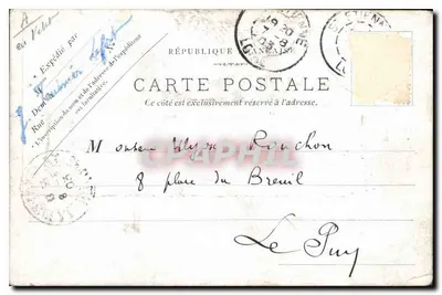 Jeune femme — portrait dans cadre gothique orné — La Revue Forezienne, Saint-Étienne (Loire) — Verso