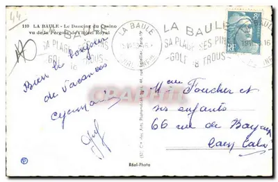 La Baule — Dancing w kasynie widziany z pergoli Hotele Royal — Réel-Photo, n°110 — Rewers