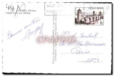La Baule — Pamiątka z La Baule — Wydawnictwo Chambery — Rewers