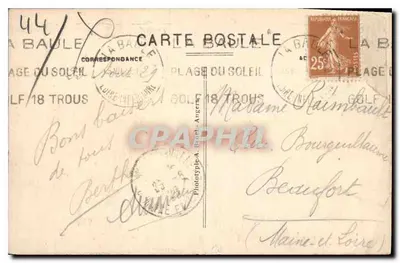 La Baule-sur-Mer — La Nouvelle Gare — éditeur A. B. (n° 65) — Verso