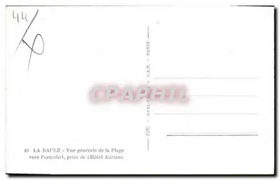 La Baule — Ogólny widok plaży w kierunku Pornichet, z Hotele Adriana — C.A.P. REAL-PHOTO — Paryż — Rewers