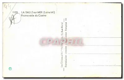 La Baule-sur-Mer — Promenada Kasyna — Wydawnictwo Sztuki 'YVON' Paryż — Rewers