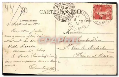 LA BAULE (Loire-Inf.) - Plik podczas burzy — Artaud-Nozaïs, Nantes, n°705 — Rewers