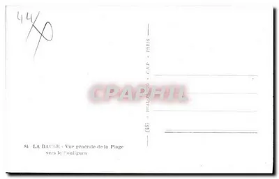 La Baule — Ogólny widok plaży w kierunku Ouliguen — wydawca CPAPHIL n° 84 — Rewers