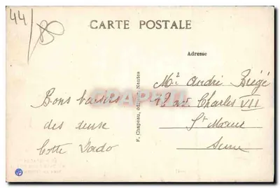 Huwelijksfeest van de Paludiers — In Bretagne, 43 Batz (Loire-Inférieure) — F. Chapeau, Nantes, n° 46-47 — Achterkant