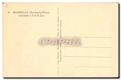 Marsiglia — Cattedrale e Forte Saint-Jean — Les Éditions d'Art Yvon, Parigi — Verso