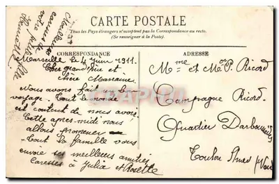Marsella — La Corniche — El Palace-Hôtel y las Islas — LL. — N° 122 — Reverso