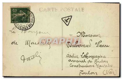 Marsiglia — Rue Cannebière — I.P. — Compagnie de Navigation Mixte — Verso