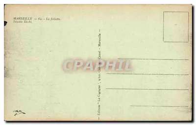 Marsella — La Joliette — Docks — Edición Canal, 9 bis — Reverso