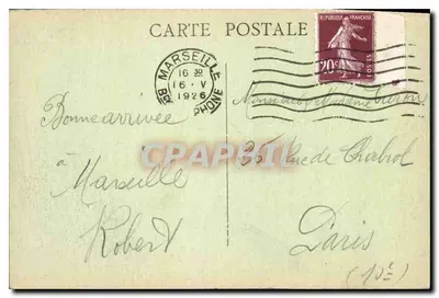 Marsella — Fuente y Plaza Estrangin-Pastré — editor no visible — Reverso