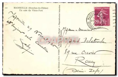 Marseille — Un coin du Vieux-Port — Les Éditions d'Art YVON — Verso
