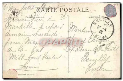 Marsiglia - Il Castello d'If — editore Juvelles Galeries, n°29 — Verso