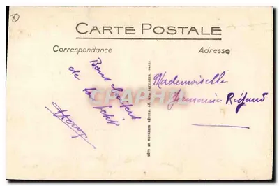 Cartolina d'epoca Marseille il Porto e la Rue de la Republique Tramway — Verso