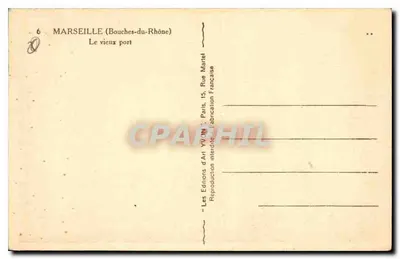 Marselha (Bouches-du-Rhône) — O velho porto — Les Éditions d'Art YVON, Paris — Verso