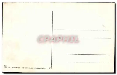 Strasbourg i. E. — Protestancka świątynia Garnizonu i Katedra — Kunstverlag E. Hartmann — Rewers