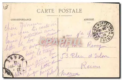 Castelo de MAZENC, para M. Loubet, ex-Presidente da República — Papeterie Chapuis, Montélimar — Verso