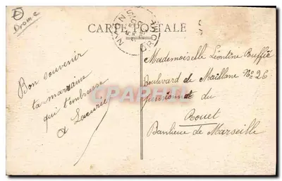 Zamek w Grignan — fasada południowa podczas panowania François IV i fasada wschodnia autorstwa Mansarda — wydanie artystyczne « AUX DIX MILLE ARTICLES », Valrèas — Rewers