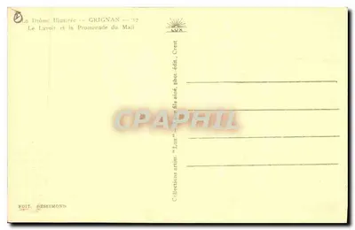 O Lavatório e a Promenade do Mail — Grignan — Édit. Dessemond — Verso
