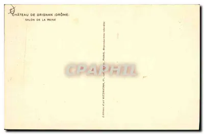 Castelo de Grignan (Drôme) — Salão da Rainha — Éditions d'art VIZZAVONA, Paris — Verso