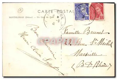 Montélimar (Drôme) — Un Rincón del Parque — editor Cim, número de serie no visible — Reverso
