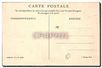 Valence — Porte d'escalier Renaissance — Cl. Peyrouze, Agenda P.L.M. 1928 — Rewers