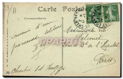 Chartres — Widok z mostu Saint-Hilaire — ND. Fot. — Rewers