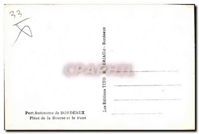 Autonomiczny Port w Bordeaux — Plac de la Bourse i most — Wydawnictwo TITO — Rewers