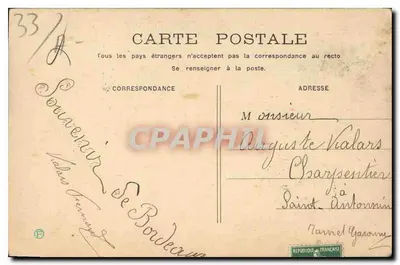 Bordeaux — Gare du Midi — éditeur imprimeur non visible, n° de série 12 — Reverso