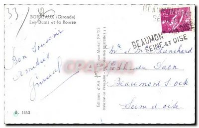 Bordeaux — Os Quais e a Bolsa — Edições d'Art, Paris — Verso