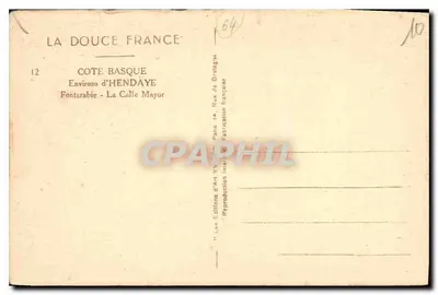 Fontarabie — La Calle Mayor — Les Éditions d'Art Yvon, Paris — Verso