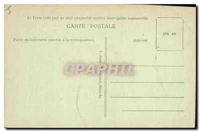 Os Banhos do Port-Vieux — Blarritz — editor L. Jugan, Blarritz, n° 124 — Verso