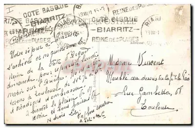 Biarritz — O Rocher de la Vierge (estudo artístico) — Verso