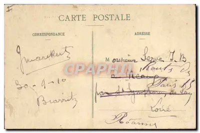 Biarritz Pittoresque — Perspectief Miramar en Klif van de Côte des Basques — N° 107 — Uitgave A. Simons - Clicné L. Ruffin — Achterkant